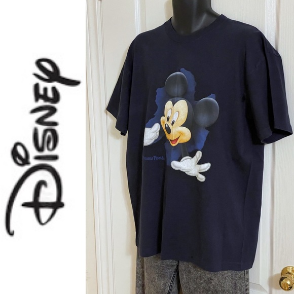 EUC Disney Mickey Mouse graphic crewneck s/s navy t-shirt, XL - Picture 7 of 16